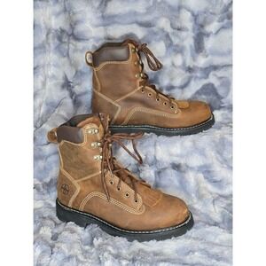 NWOB Lincoln Outfitters Steel Toe Work Boots Safety EH Approved Leather Size 8.5